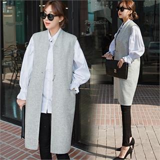 Wool Blend Long Vest