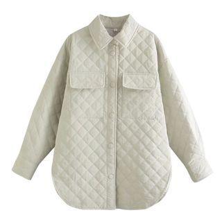 Quilted Pocket Detail Button-up Jacket