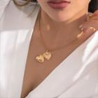 Heart Pendant Alloy Choker 01 - X03441 - Gold - One Size
