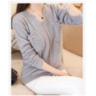 Split-neck Knit Top