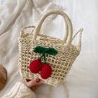 Cherry Mini Straw Tote Bag