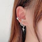 Star Clip On Earring 1 Set - Silver - One Size