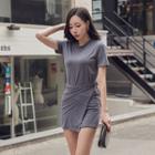 Short-sleeve Mini Wrap Dress