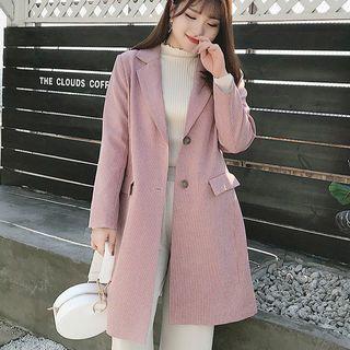 Single Button Houndstooth Coat