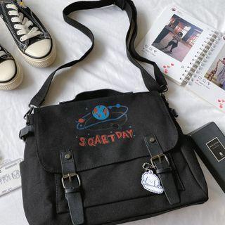 Space Print Canvas Messenger Bag / Bag Charm / Set