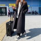 Double-breasted Loose-fit Coat Black - One Size