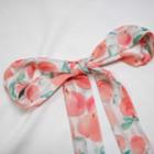 Peach Print Neck Scarf Pink & White - One Size