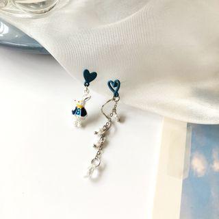 Heart Rabbit Asymmetrical Dangle Earring