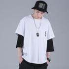 Couple Matching Mock Two-piece 3/4-sleeve Letter T-shirt