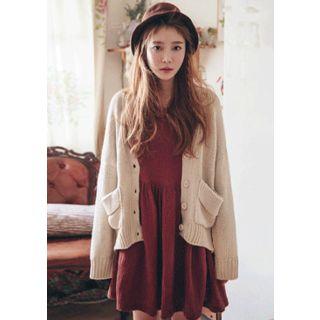 V-neck Button-down Cardigan