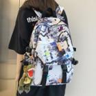 Buckled Tie-dyed Nylon Backpack