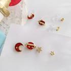 Set Of 4: Planet Stud Earring / Clip-on Earring