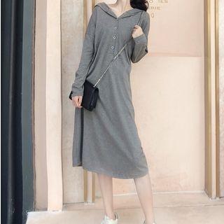 Buttoned Hoodie Dress