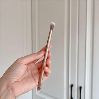 Dual Head Eyeshadow Makeup Brush 1 Pc - Brown & Gold - One Size