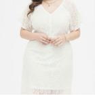 Plus Size Short-sleeve Lace A-line Dress