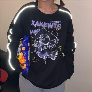 Reflective Astronaut Print Pullover