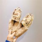 Sequined Furry Moccasin