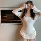 Slim-fit Drawstring Light Mini Dress / Camisole