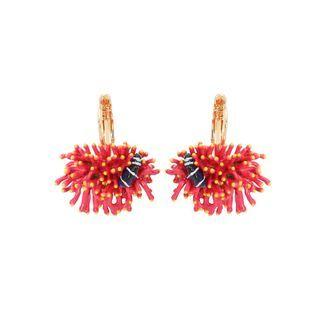 Fashion And Elegant Plated Gold Enamel Coral Fish Earrings Golden - One Size