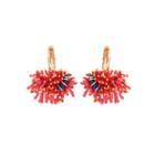 Fashion And Elegant Plated Gold Enamel Coral Fish Earrings Golden - One Size