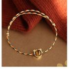 Gemstone Tiger Bracelet Gold - One Size