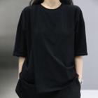 Elbow-sleeve Mock Two Piece T-shirt