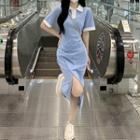 Short-sleeve Midi Bodycon Polo Dress