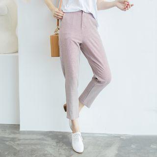 High-waist Slim-fit Cropped Pants