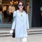 Butterfly Embroidered Notch Lapel Coat