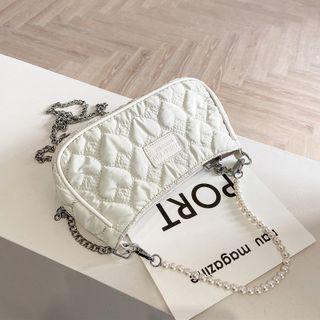 Chain Strap Applique Crossbody Bag