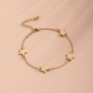 Star Alloy Bracelet S018 - Gold - One Size