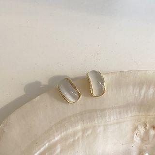 Faux Cat Eye Stone Earring 1 Pair - As Shown In Figure - One Size