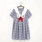 Plaid Sailor Collar A-line Dress