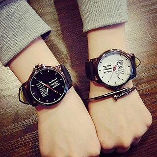 Couple Matching Lettering Strap Watch