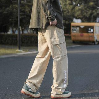 Lettering Loose Fit Cargo Pants
