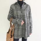 Couple Drop-shoulder Plaid Oversized Shirt