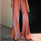 Slit-side Shimmer Wide-leg Pants