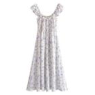 Off-shoulder Floral Ruffle Dress