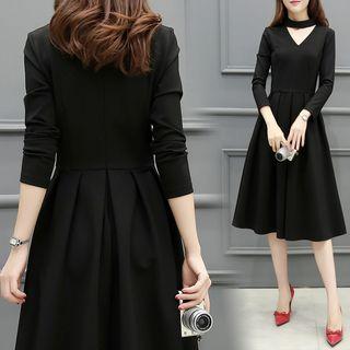 Cutout V-neck A-line Dress