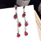 Faux Crystal Cherry Dangle Earring 1 Pair - Red - One Size