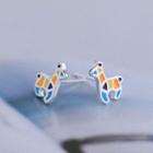 925 Sterling Silver Colored Animal Earring