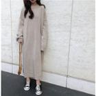 Long-sleeve Crew-neck Maxi Knit Dress