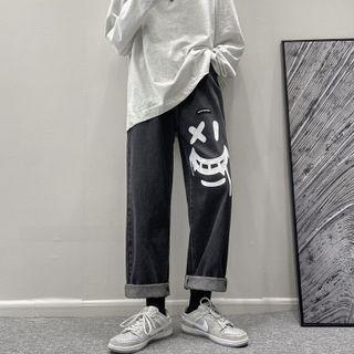Smile Face Straight Cut Jeans