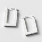 Rectangle Hoop Earring 1 Pair - S925 Sterling Silver Earring - One Size