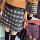 Set: Diamond Pattern A-line Skirt + Belt