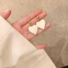 Heart Drop Earrings Milky White - One Size