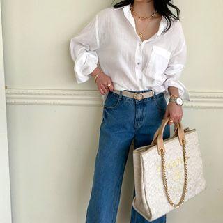 Textured Sheer Cotton Shirt