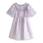 Bell-sleeve Collar Tie-dyed Mini A-line Dress