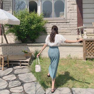 Pastel Chiffon Long Skirt