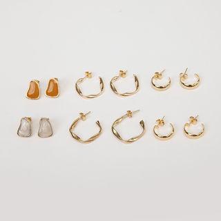 Ear Stud & Hoop Earring Set (6 Pcs)